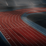 Pistes d'athlétisme 400m revêtement rouge granuleux