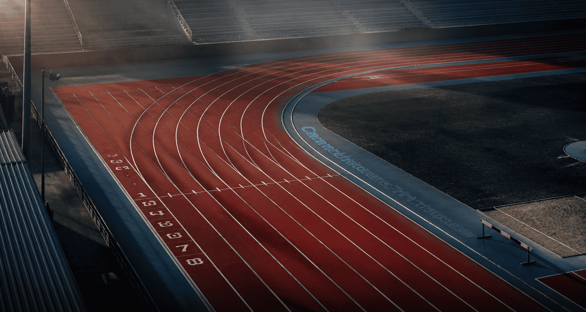 Pistes d'athlétisme 400m revêtement rouge granuleux