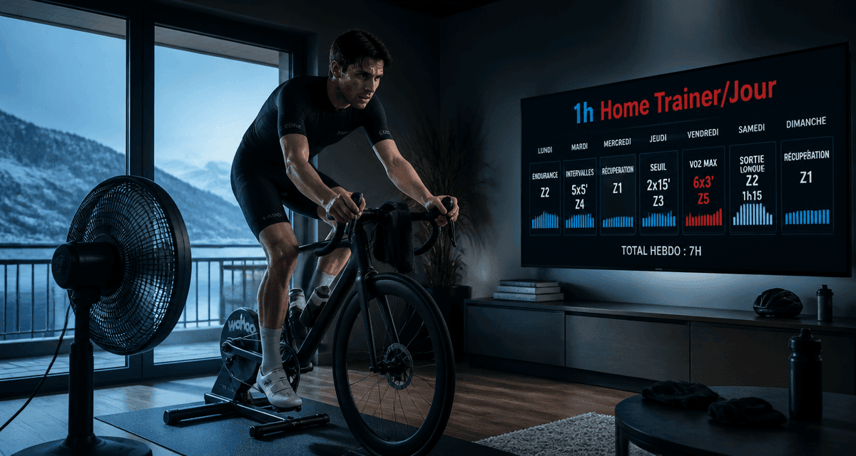 1h de home trainer par jour, cycliste motivé à la maison