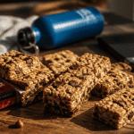 barres de cereales proteinees maison avec fruits secs et chocolat