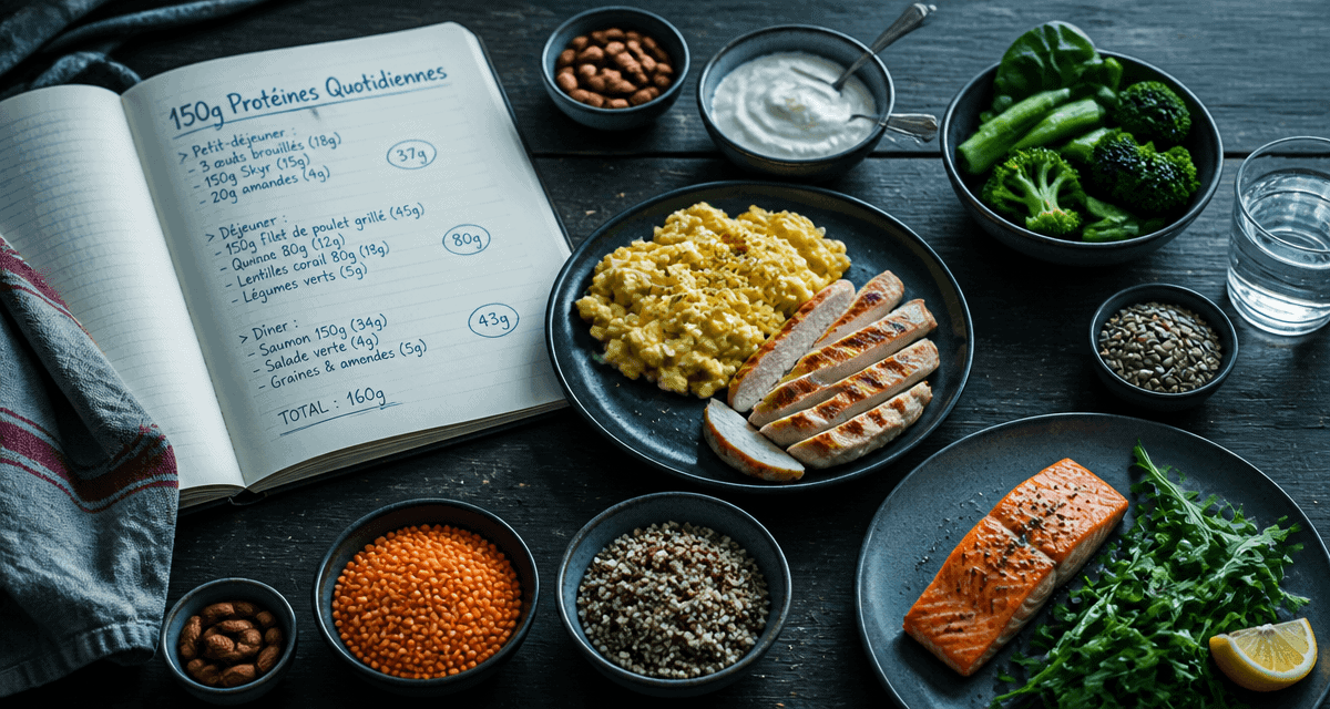 comment manger 150 g de protéine par jour assiettes variées