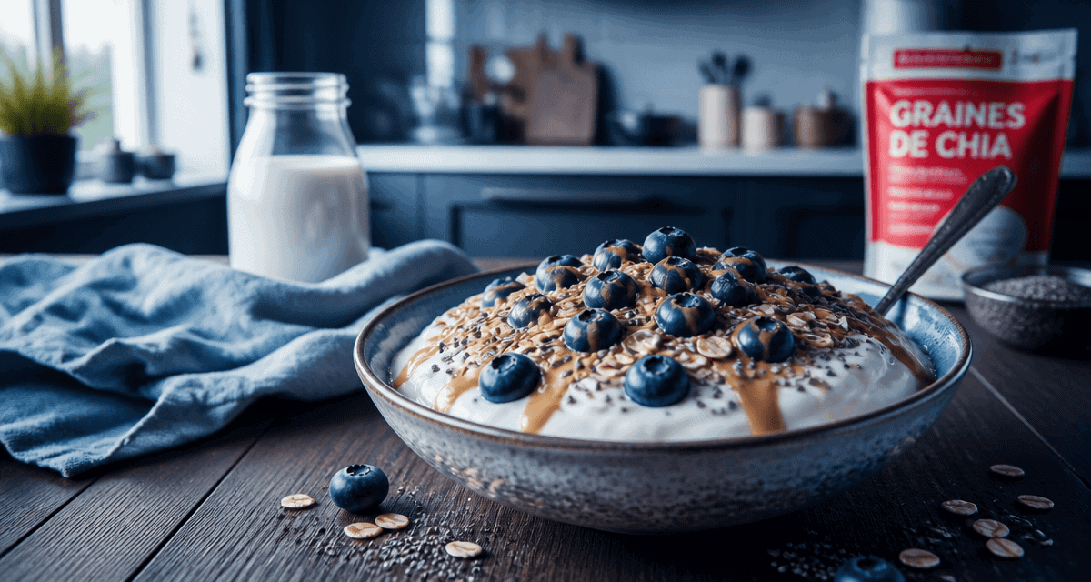 fromage blanc protéiné avec toppings