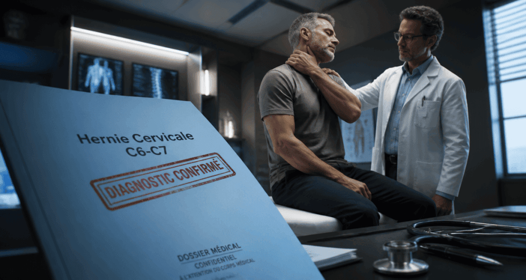hernie cervicale c6 c7 maladie professionnelle patient médecin
