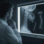 Radiographie montrant les variantes de la lordose cervicale