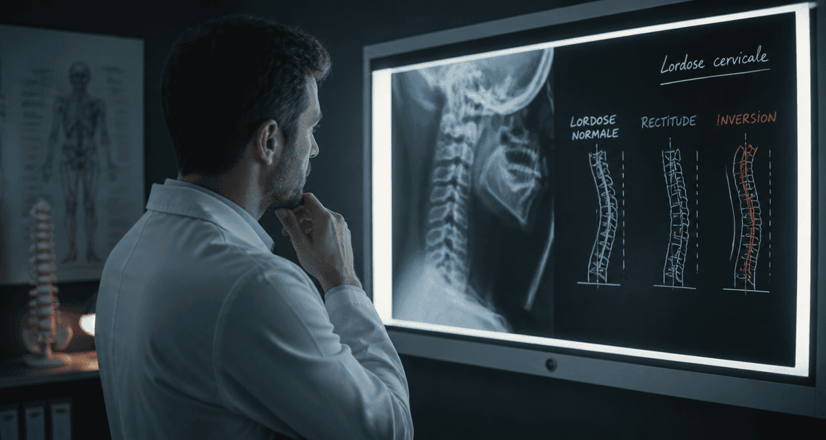 Radiographie montrant les variantes de la lordose cervicale
