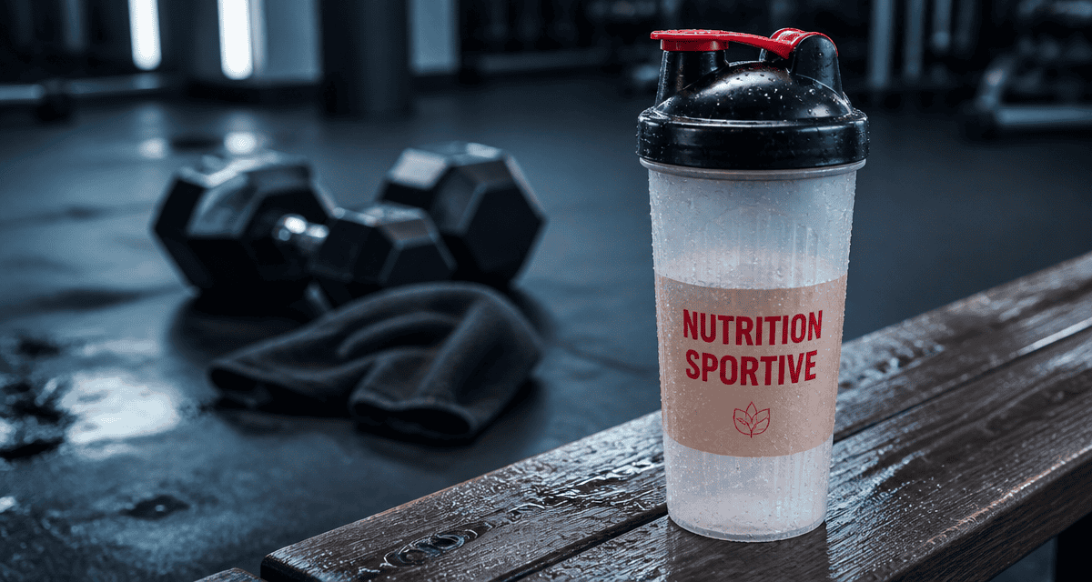 shaker proteine work sur banc salle de sport