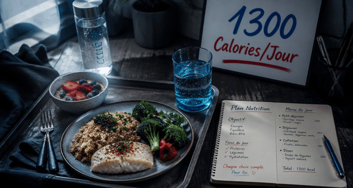 Plateau repas sain 1300 calories par jour