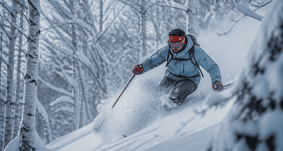 skier au japon poudreuse forêt