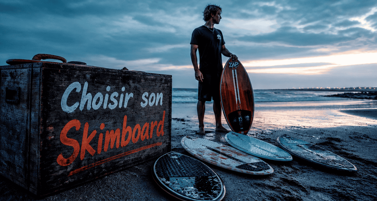 skimboard board différents matériaux sur plage