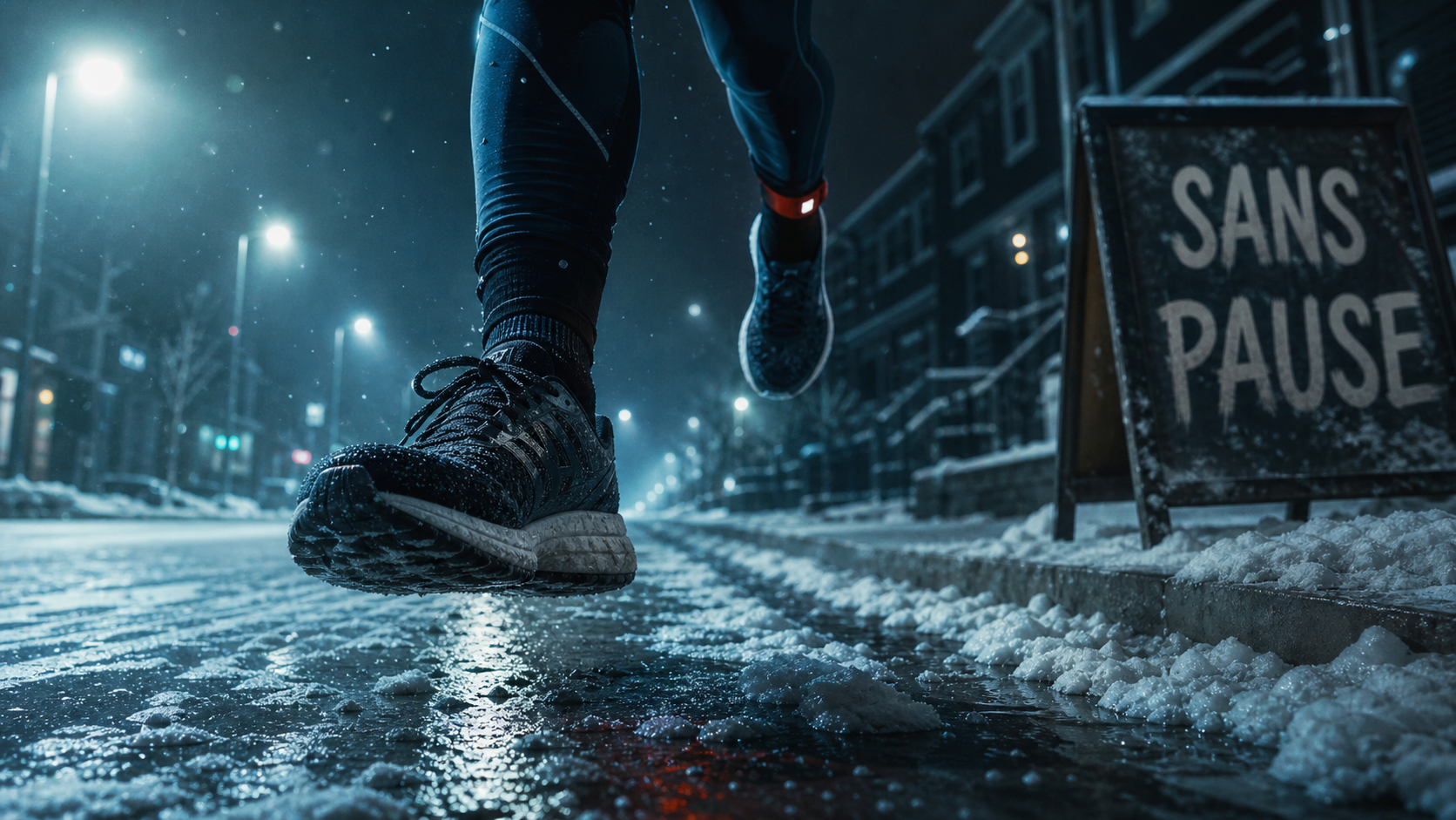 10 bienfaits de la course a pied : baskets en foulée sur route humide