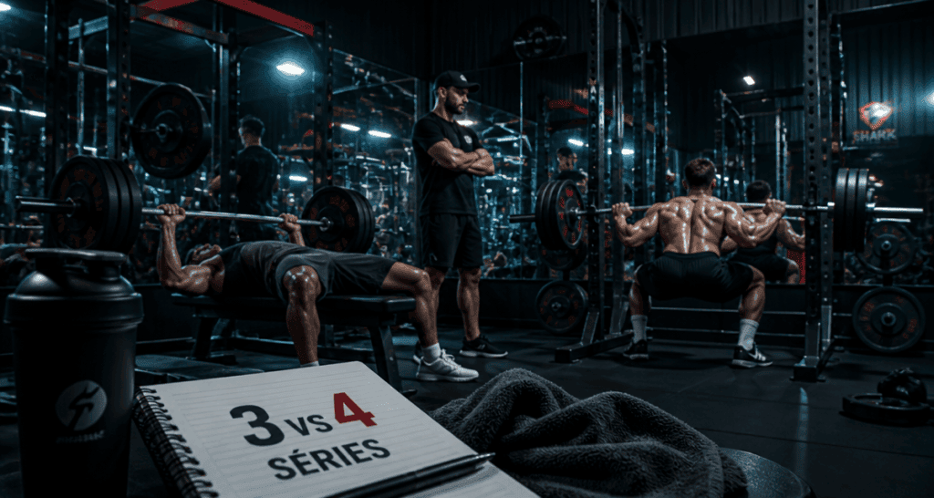 3 ou 4 series muscu athlètes salle