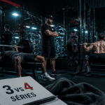 3 ou 4 series muscu athlètes salle