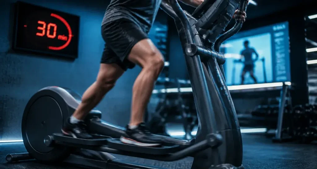 30 minutes de velo elliptique par jour : 450 calories brûlées, 5 clés