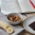 Aliment qui donne de l energie rapidement : banane, amandes et chocolat noir