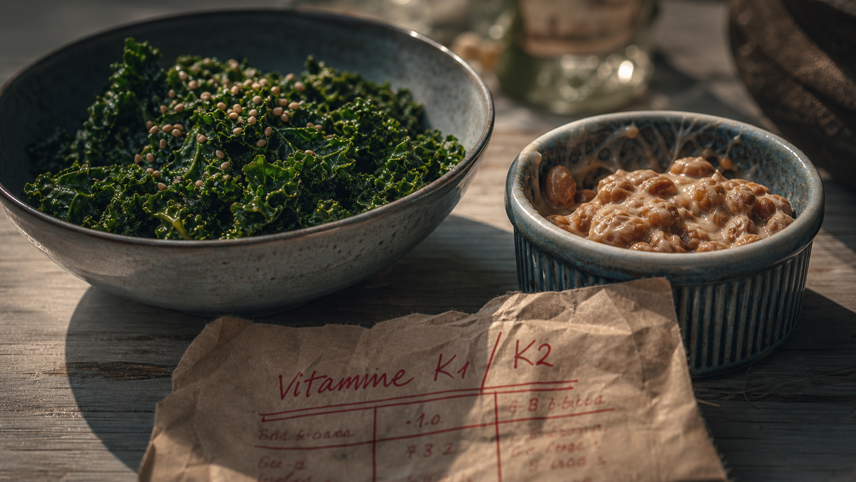 Aliments riches en vitamine k : K1 et K2 pour coagulation et os.