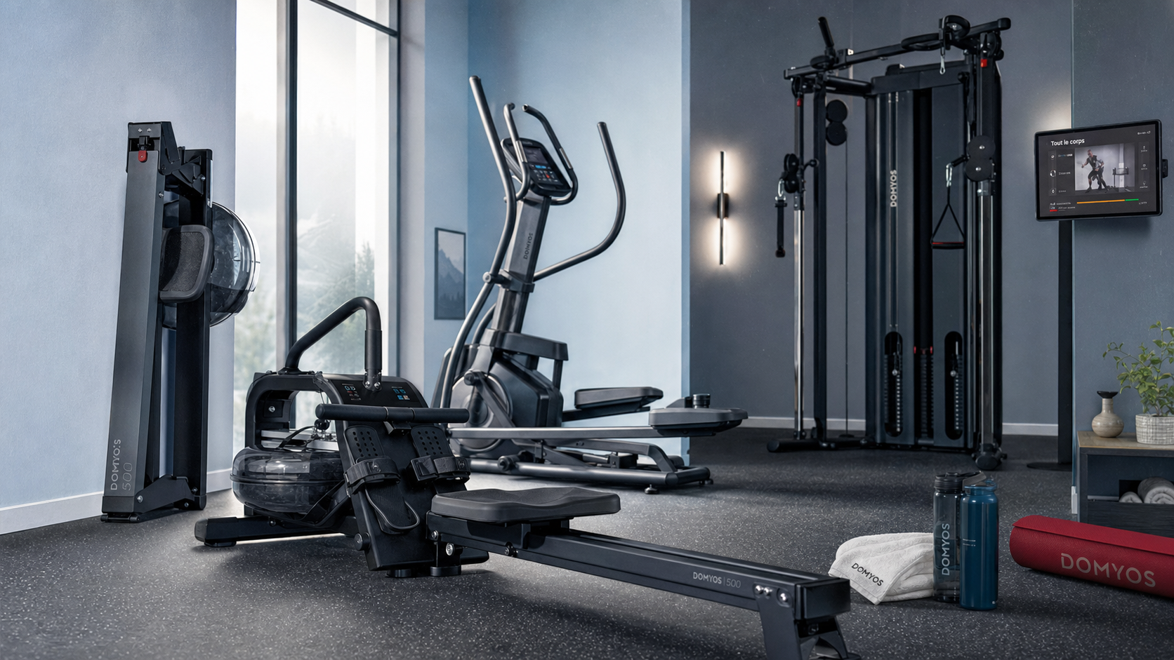 Appareil de sport qui fait travailler tout le corps : rameur, elliptique et homegym à la maison