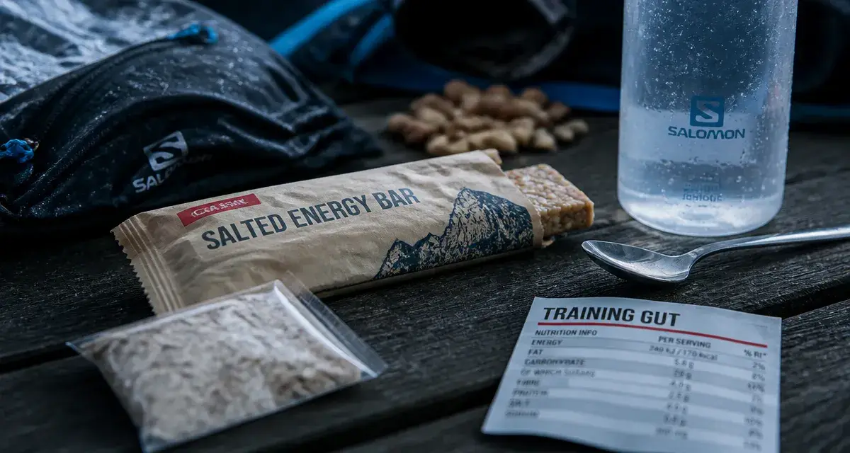 Barres energetiques pour sportifs sur table de camping, nutrition trail