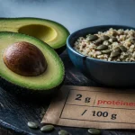 Combien de proteine dans un avocat : 2 g protéines pour 100 g, avocat et quinoa