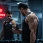 exercice bicep avec haltere devant miroir