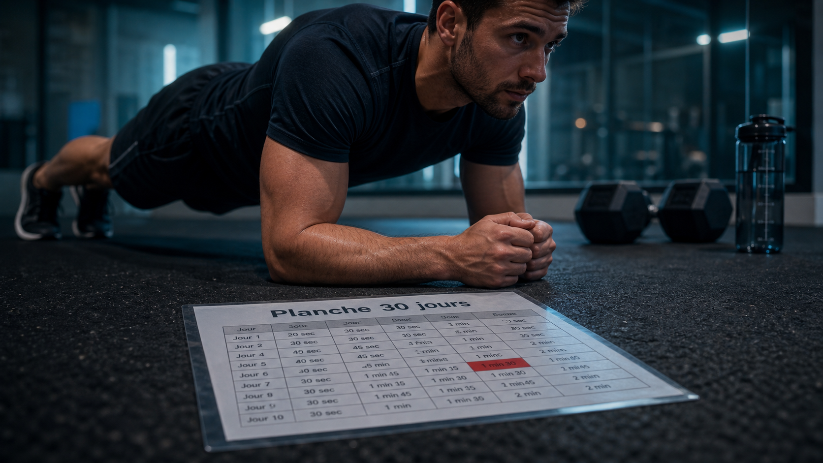Gainage planche avant apres : résultats après 30 jours