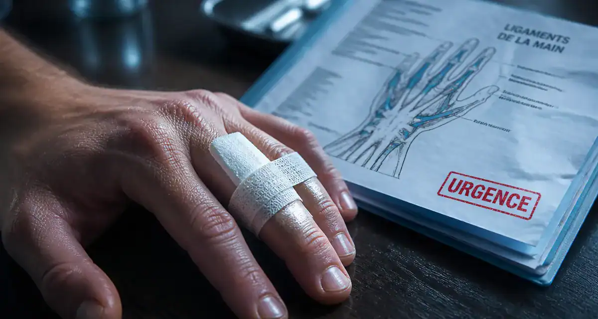 Ligament du doigt : doigt immobilisé, entorse ou luxation