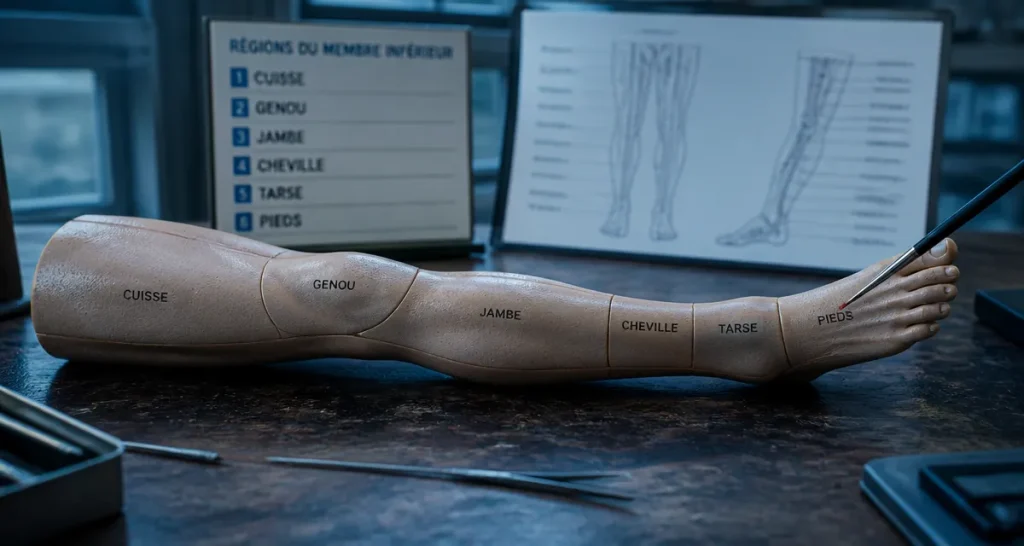 Membre inferieur du corps humain : anatomie des 6 régions clés