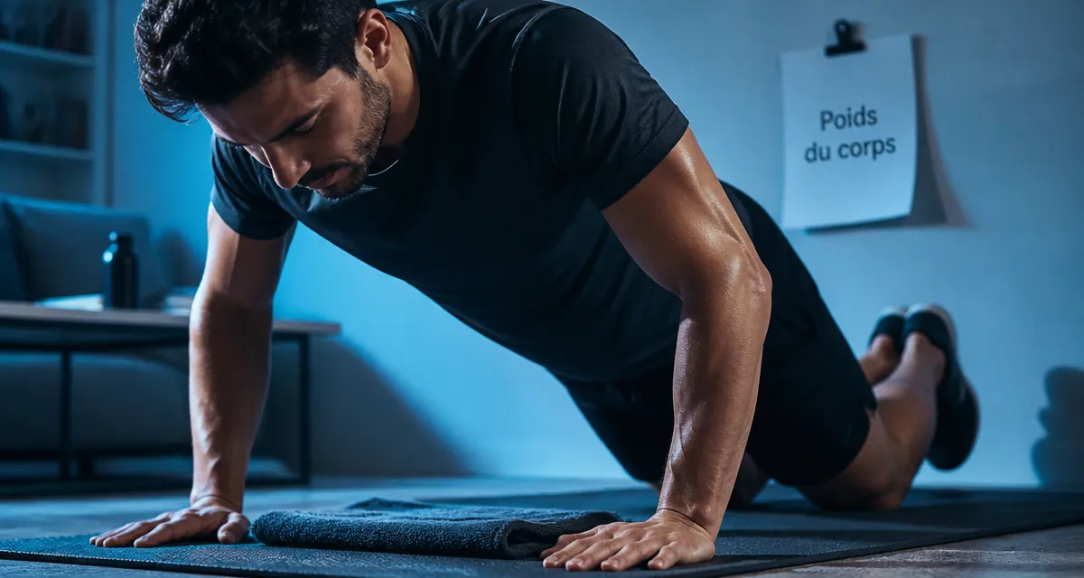 Musculation poids du corps programme : pompe sans matériel sur tapis