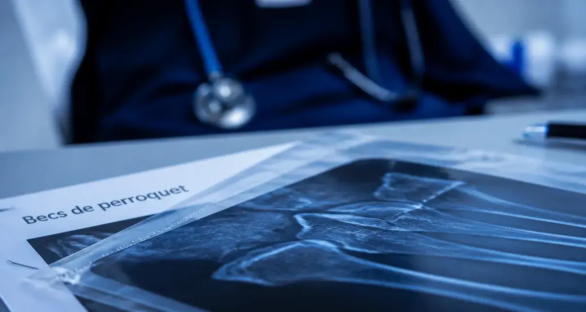 Ostéophytose : becs de perroquet visibles sur radiographie