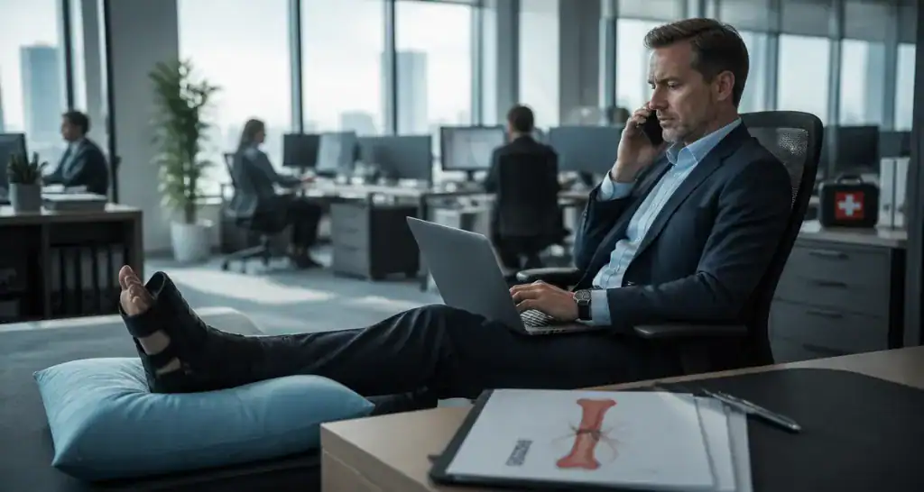 peut on travailler avec une fracture de fatigue homme bureau attelle