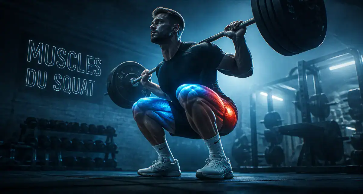 Quel muscle travaille les squat, athlète en squat profond