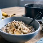 Recette flocon d'avoine petit déjeuner : bols de flocons d'avoine à la cannelle et banane
