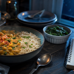 Repas proteine le soir : curry, riz et protéines pour sommeil et récupération