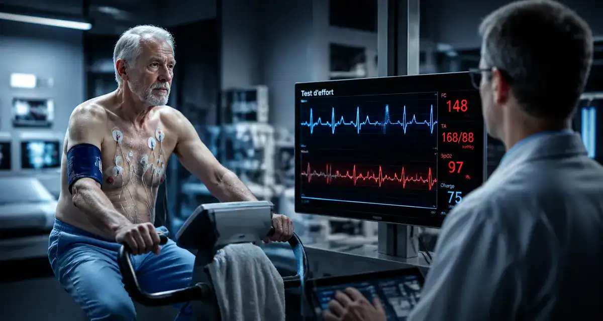 test d effort a 60 ans sur velo homme senior