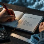 Calcul dépense énergétique DEJ, MB et NAP sur une calculatrice et un carnet