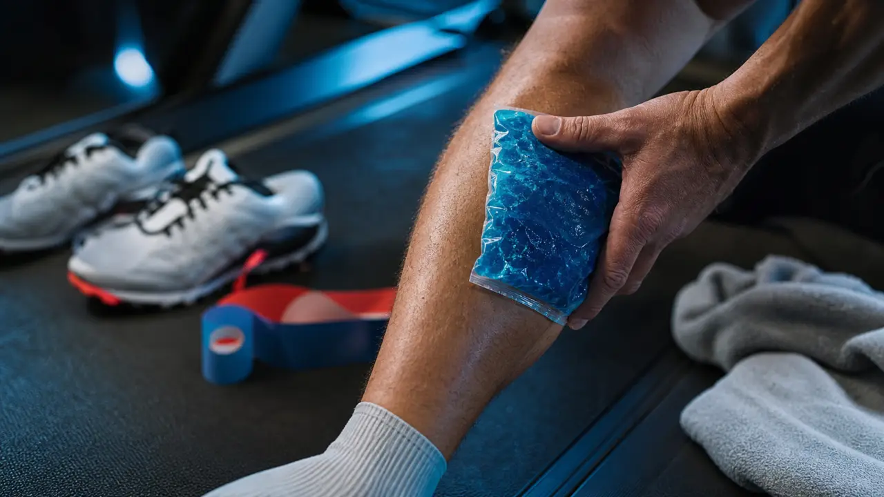 Déchirure musculaire mollet : douleur et claquement au mollet avec pack de froid