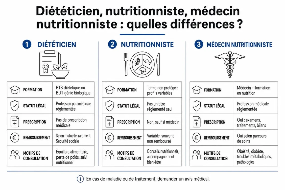 Différence dieteticien nutritionniste difference entre diététicien, nutritionniste et médecin nutritionniste