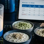 Meilleur proteine vegan : shaker vegan et porridge crémeux