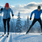 Skating et ski de fond : classique en rails et skating en V sur neige