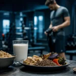 Sportif vegan : bol quinoa, pois chiches, tofu, protéines et B12 en salle de sport