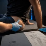 Douleur a la hanche : palpation de la hanche en kinésithérapie