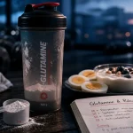 Musculation glutamine : shaker de L-glutamine pour récupération après entraînement
