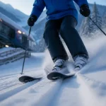Skier en poudreuse : posture centrée, skis bien à plat, sans tomber en arrière