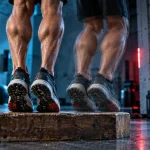Mollets exercices : levers de talon genou tendu pour protéger tendon d’Achille