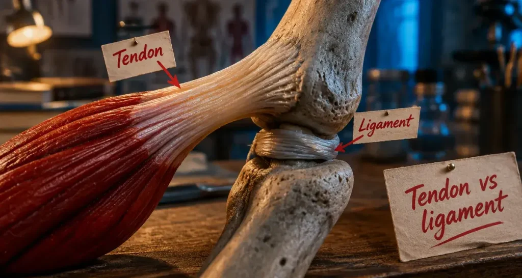 Tendon ou ligament : l’un transmet le mouvement, l’autre stabilise l’articulation