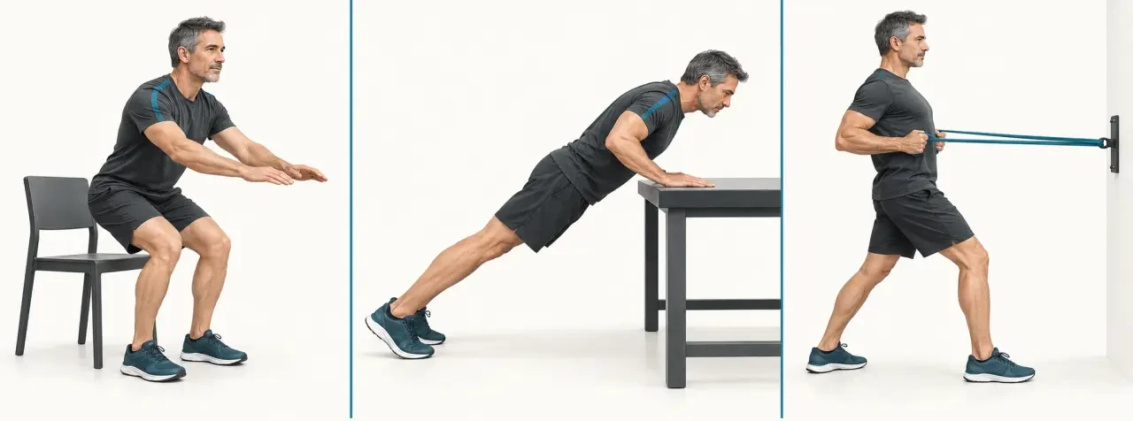 Programme de musculation pour homme de 50 ans PDF : mouvements de base réalisés avec une technique sûre