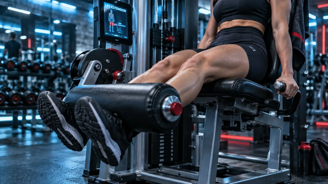 Extension quadriceps sur machine, réglages pour protéger le genou