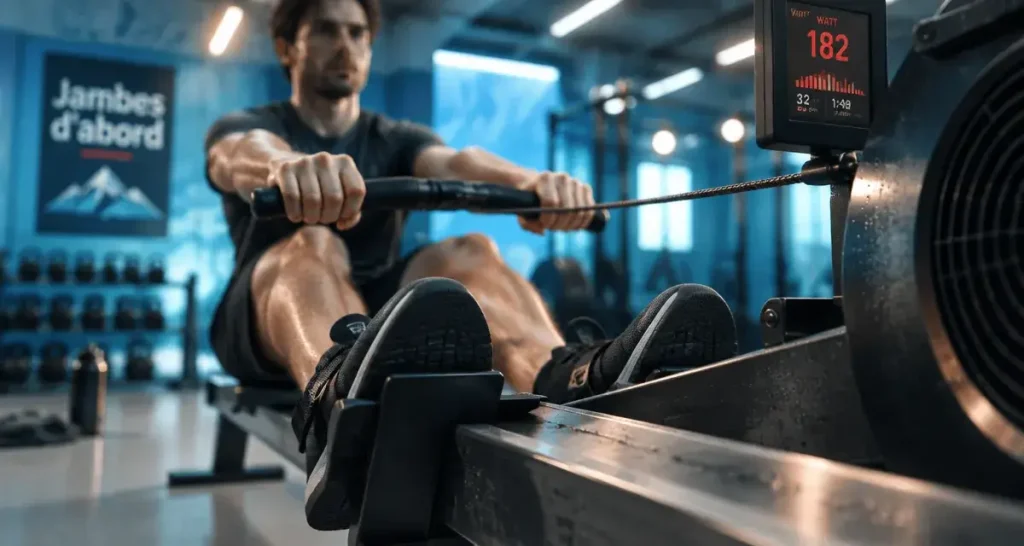 Rameur et muscles travaillés : les jambes produisent 60 % de la puissance, pas les bras