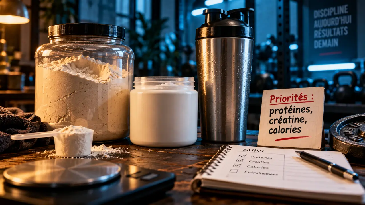 Prise de masse complement : protéines, créatine, calories en compléments